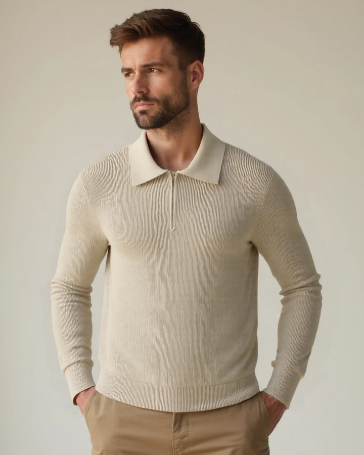 David™ | Polo com fecho de correr