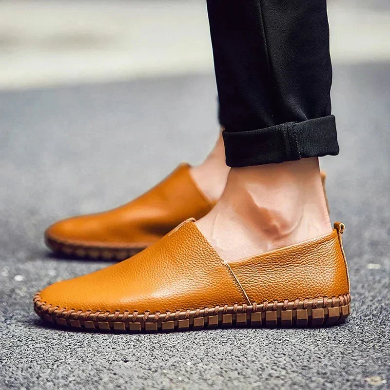 Elegantes Loafers em Couro Respirável