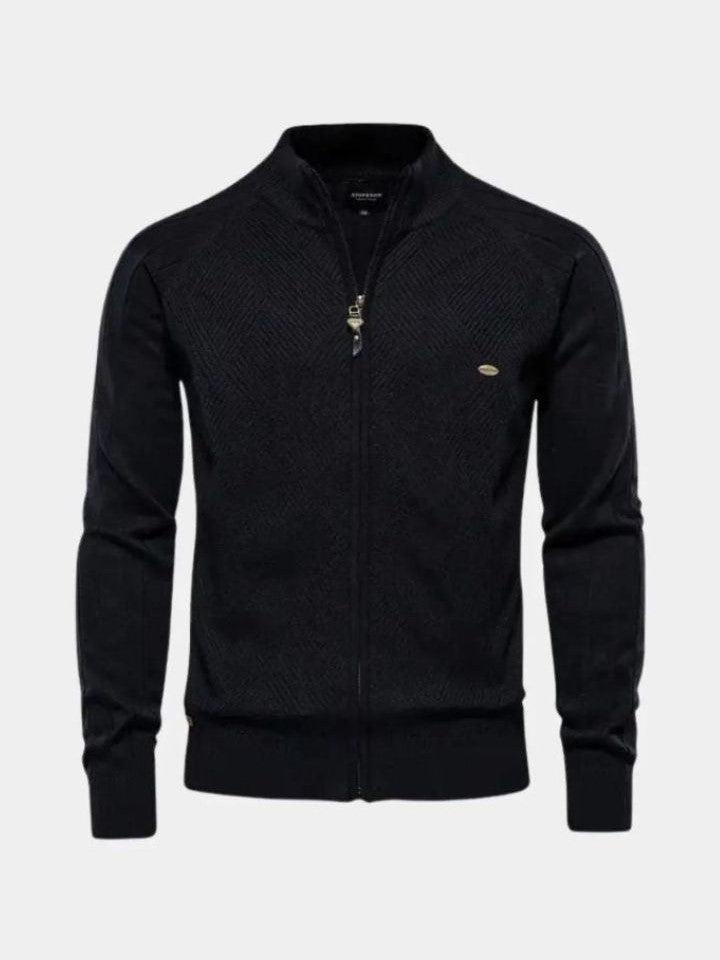 Jacquard™ | Cardigã de malha com fecho
