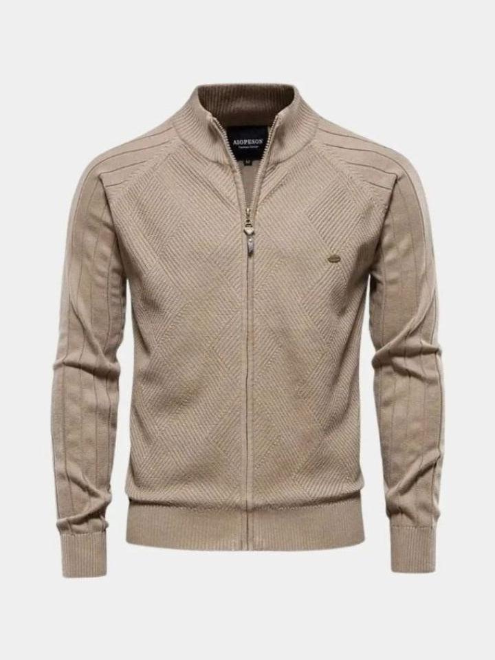 Jacquard™ | Cardigã de malha com fecho