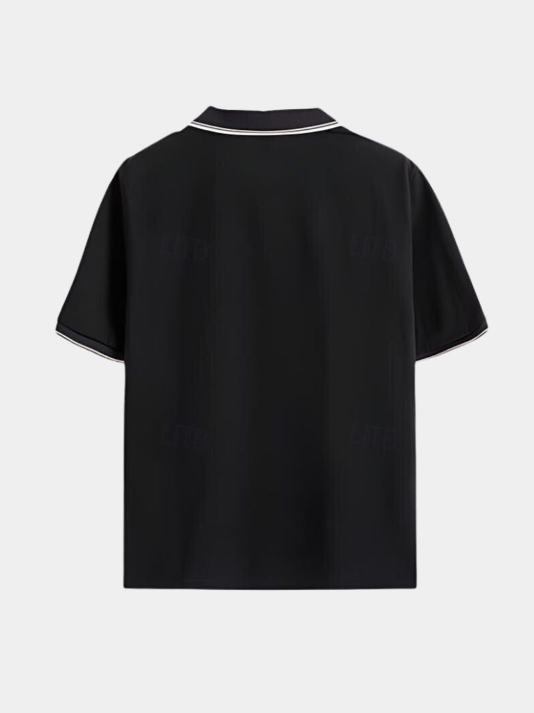 Jesper™ | Pólo com Decote em V Preto