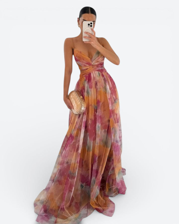 Éléonore | Vestido floral comprido