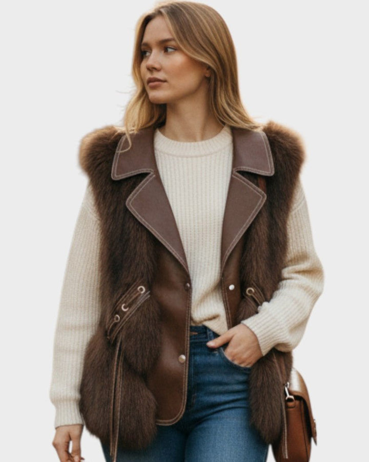 Katrin | Colete Elegante de Couro