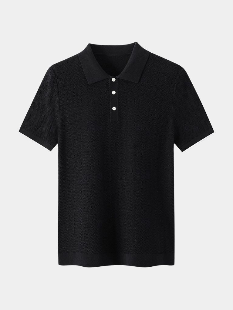 Keld™ | Polo de Malha Castanho Avermelhado