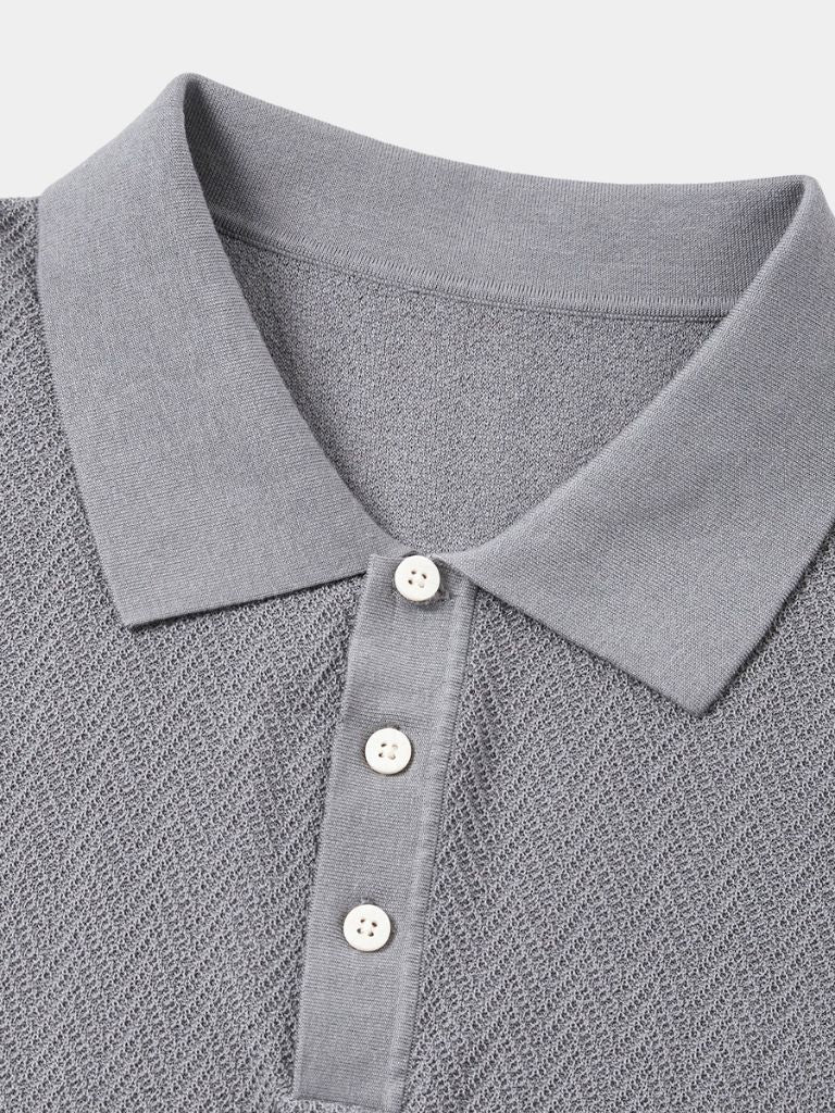 Keld™ | Polo de Malha Castanho Avermelhado