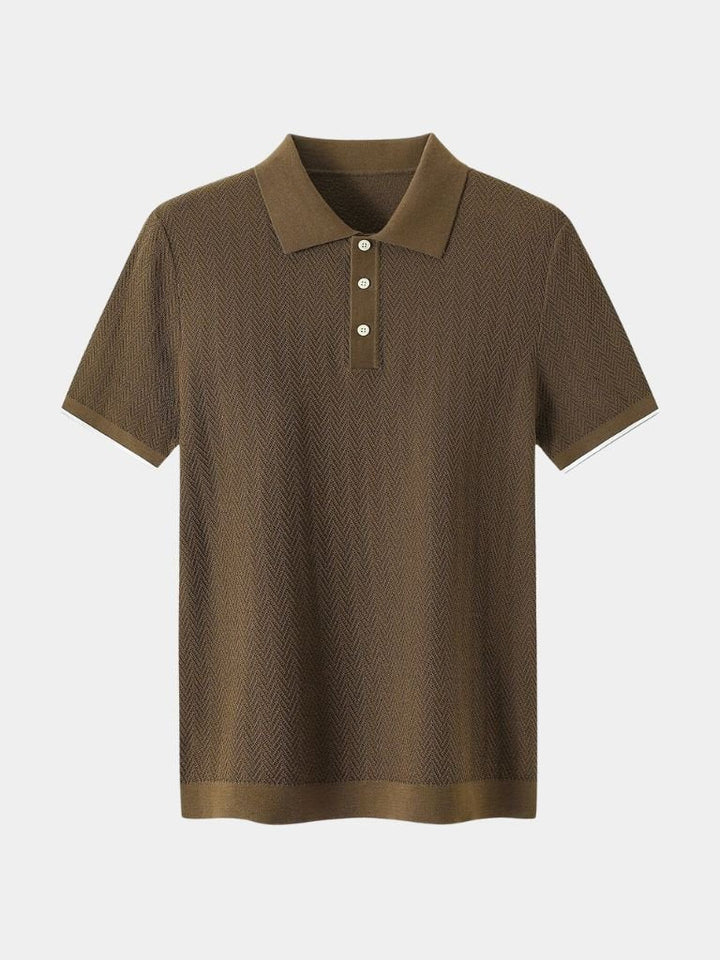 Keld™ | Polo de Malha Castanho Avermelhado