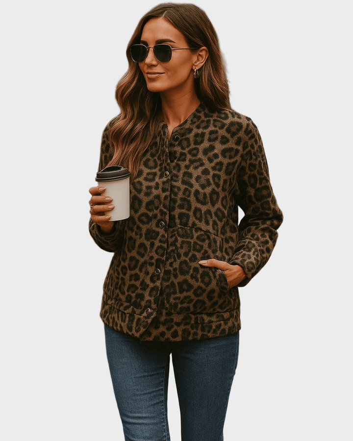 Leona | Leopard Print Bomber Jacket