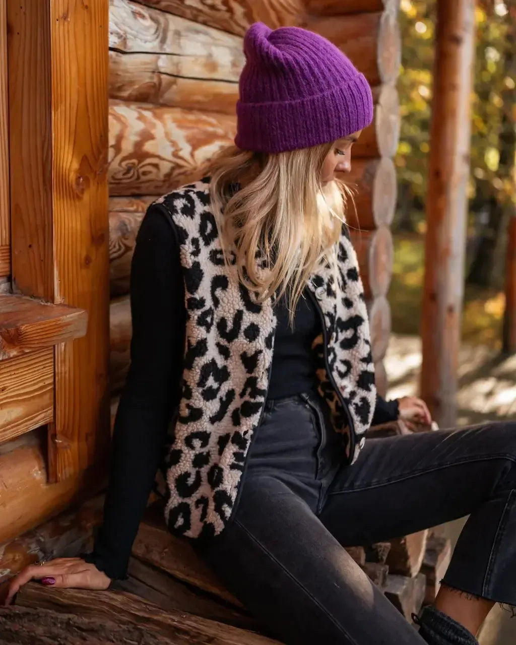 Maya | Colete com padrão leopardo
