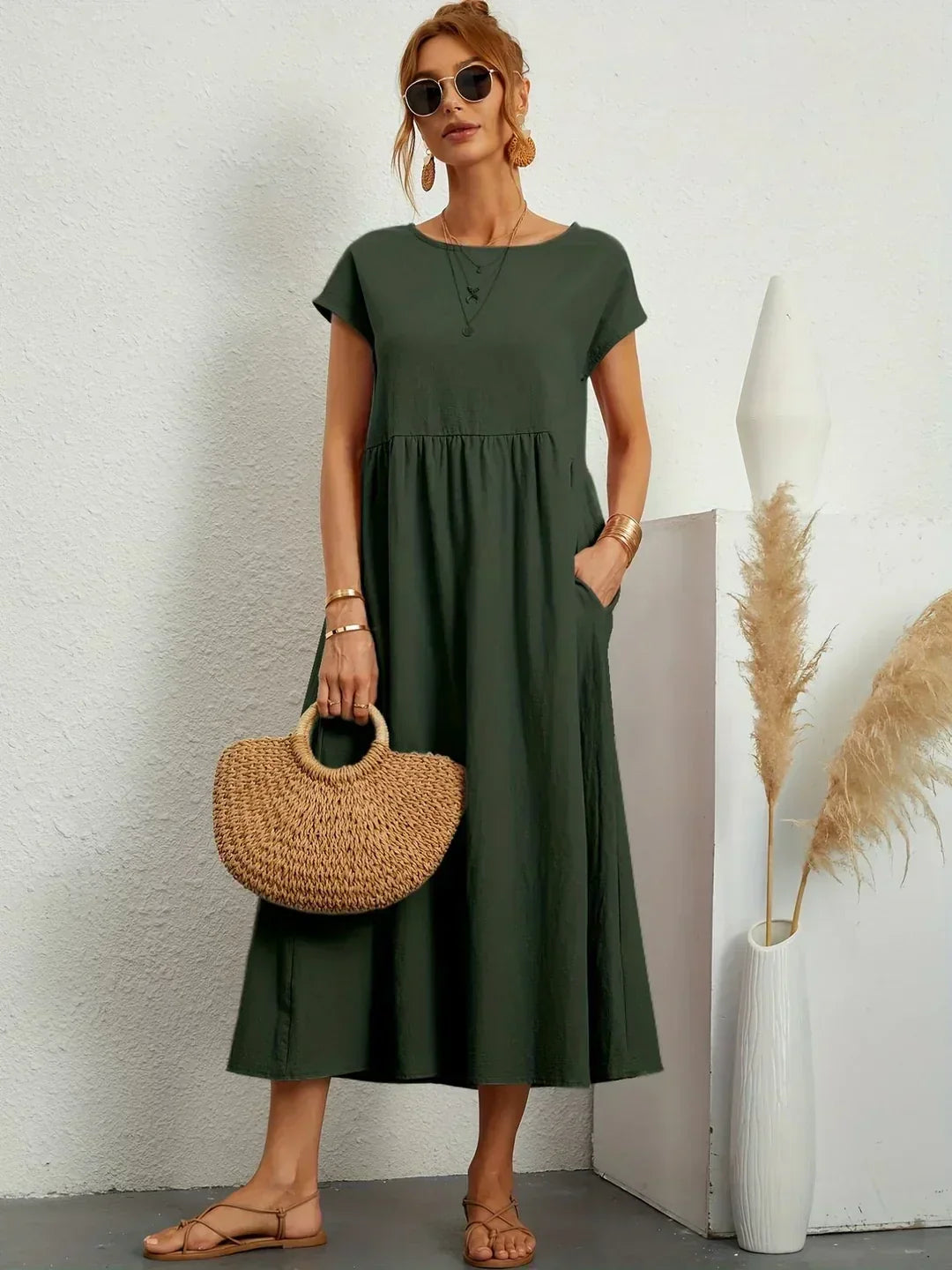 Gabriel™ — Elegante vestido midi com design fluido