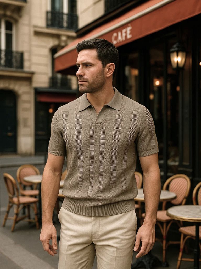 Mikael™ | Polo Bege Antigo