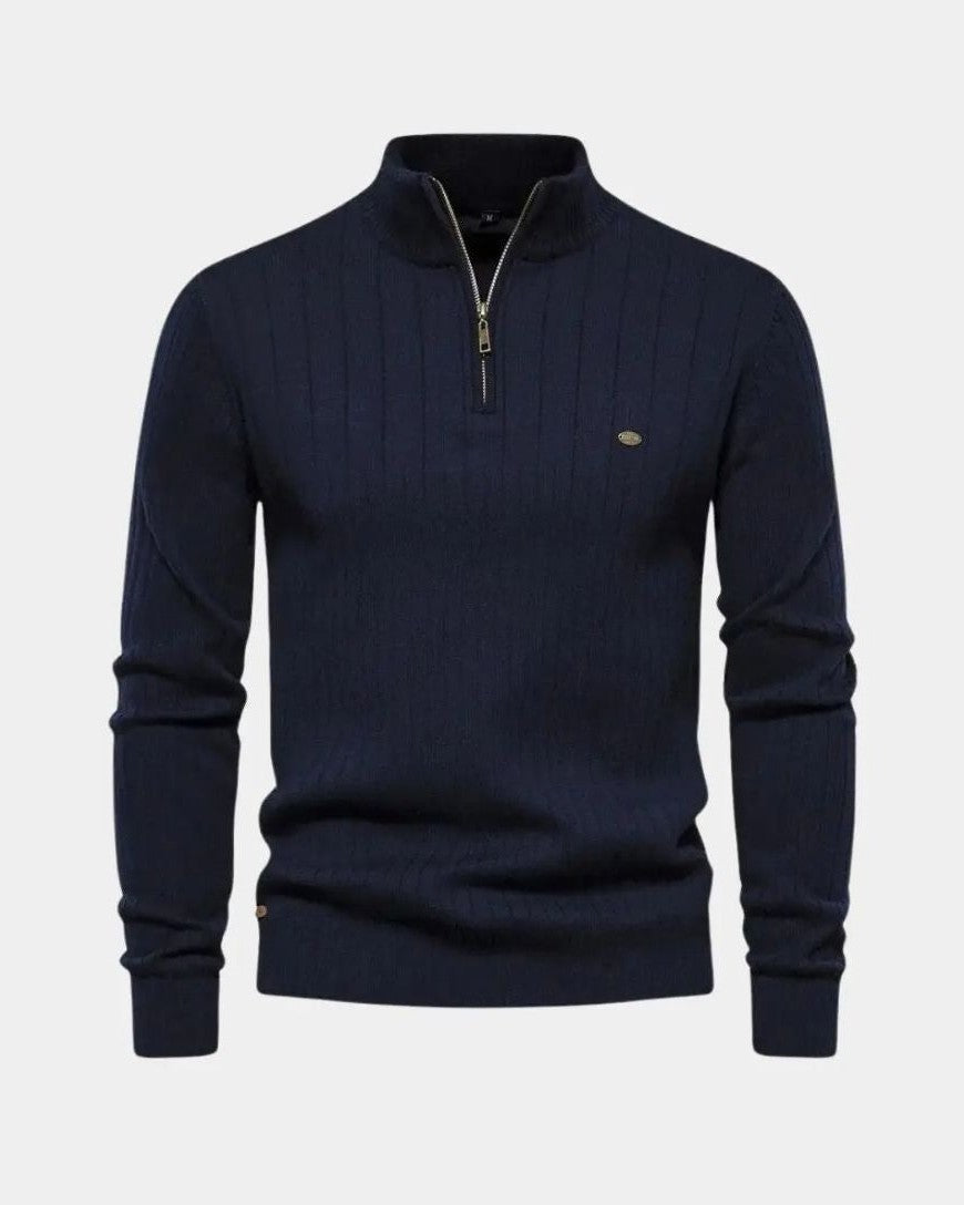 Mikkel™ | Sweatshirt de algodão com meio fecho-éclair