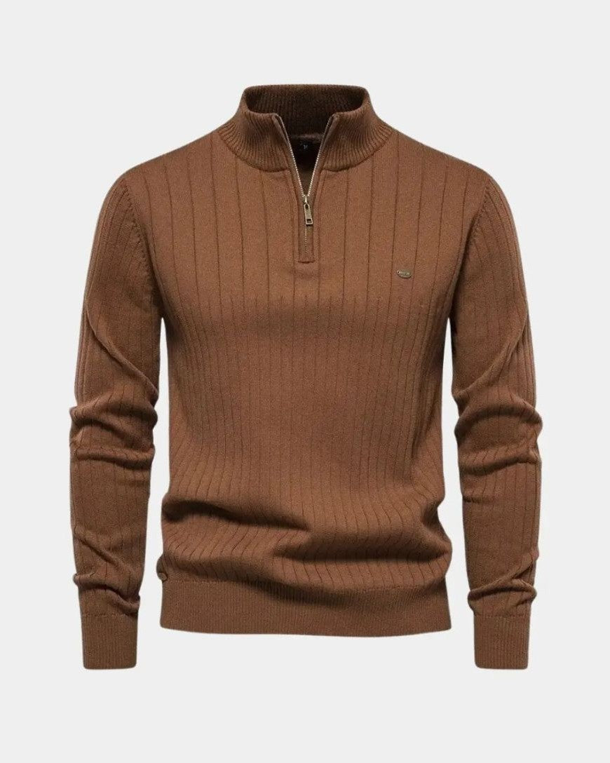 Mikkel™ | Sweatshirt de algodão com meio fecho-éclair