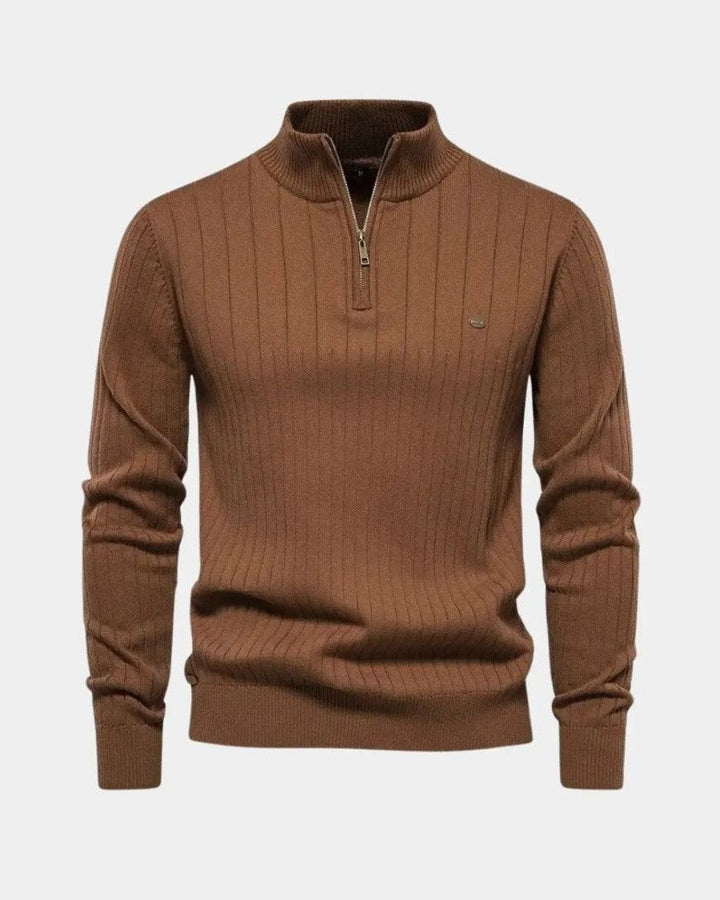 Mikkel™ | Sweatshirt de algodão com meio fecho-éclair