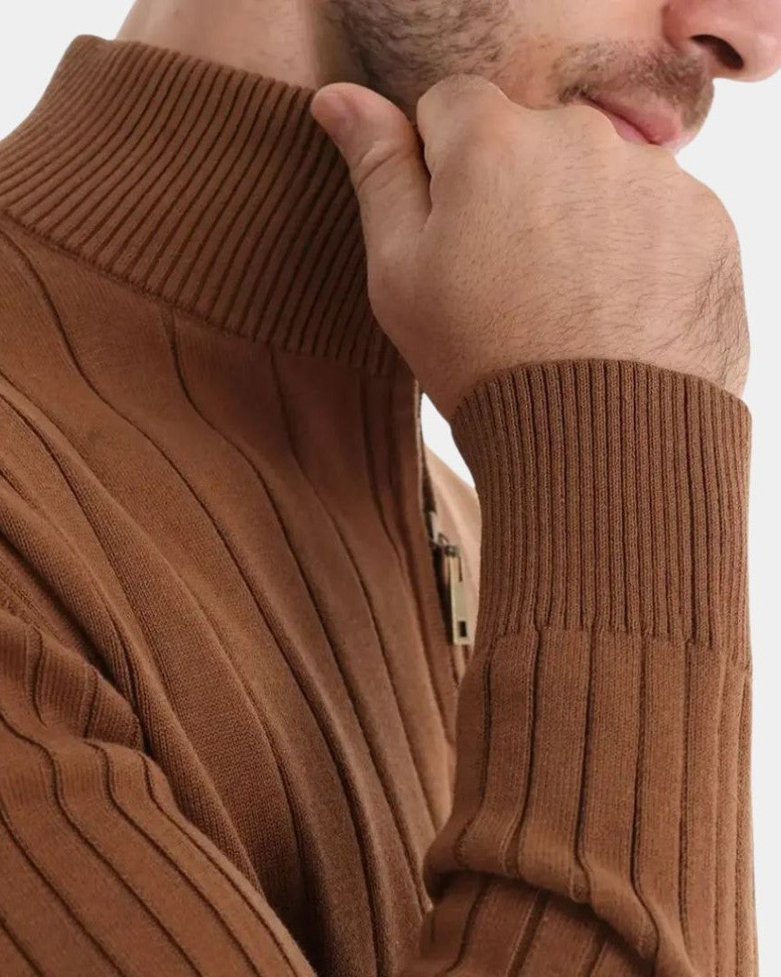 Mikkel™ | Sweatshirt de algodão com meio fecho-éclair
