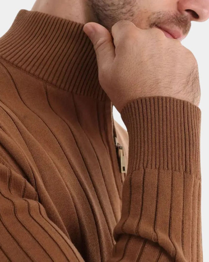 Mikkel™ | Sweatshirt de algodão com meio fecho-éclair