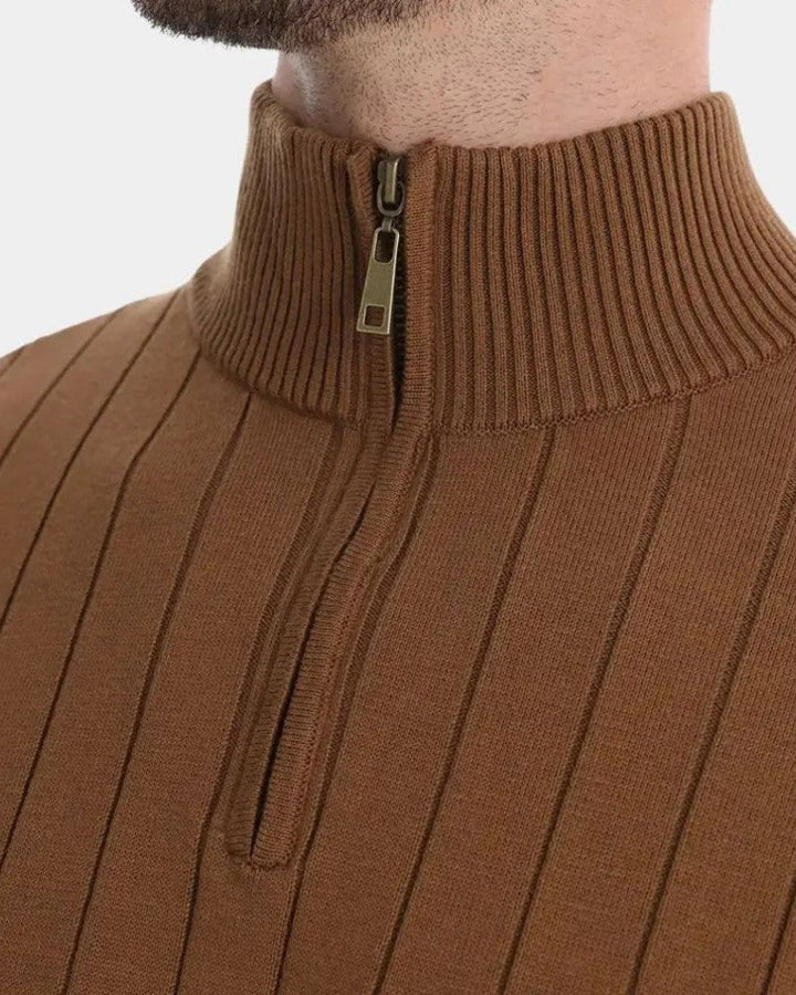 Mikkel™ | Sweatshirt de algodão com meio fecho-éclair