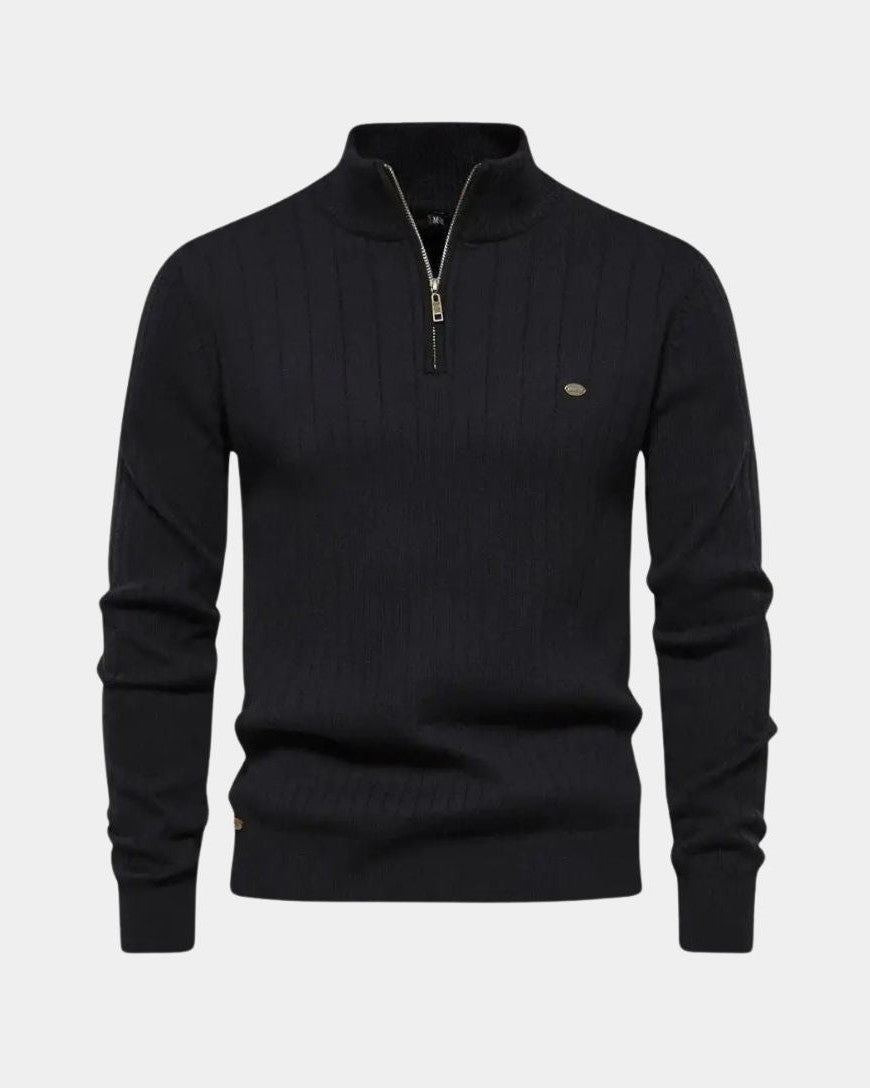 Mikkel™ | Sweatshirt de algodão com meio fecho-éclair