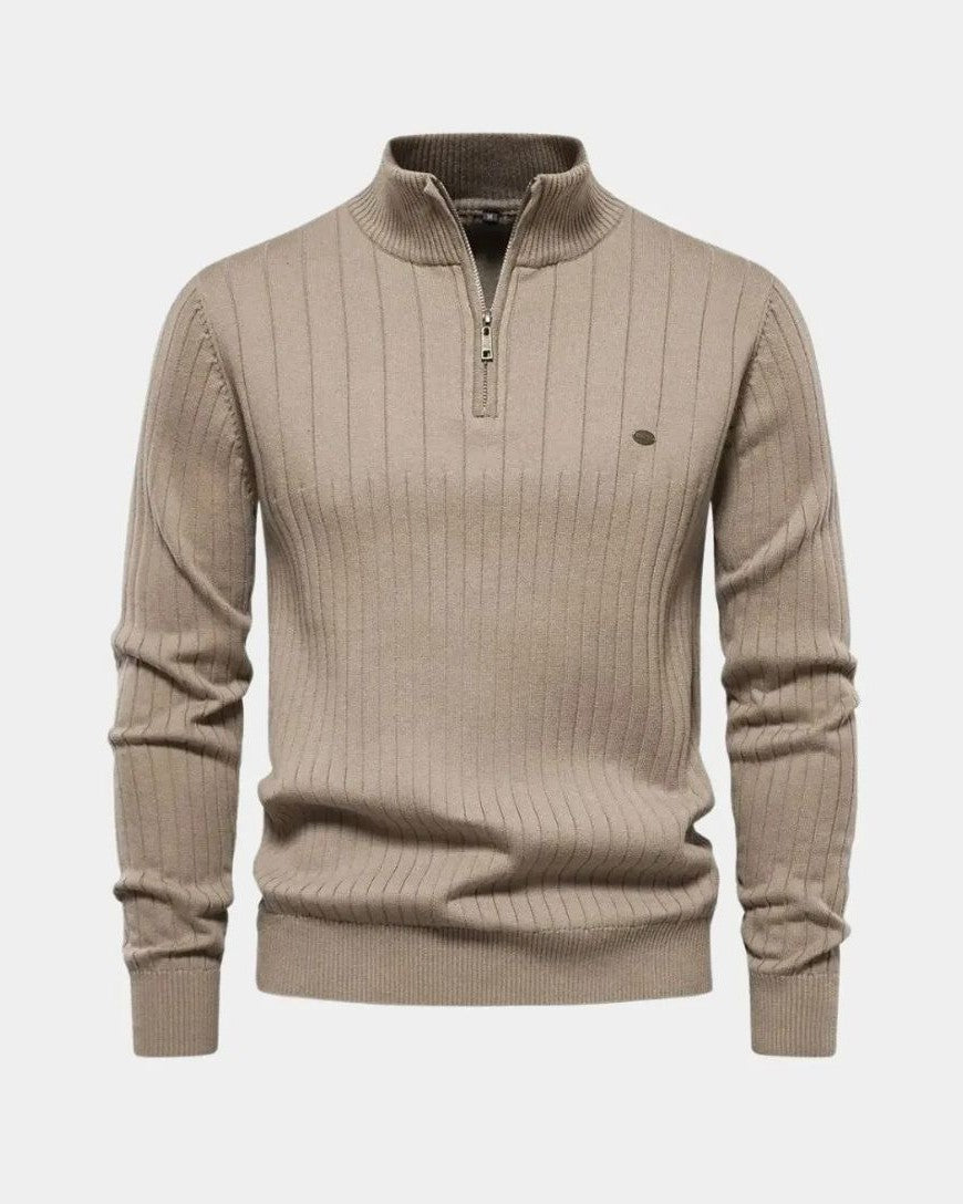Mikkel™ | Sweatshirt de algodão com meio fecho-éclair