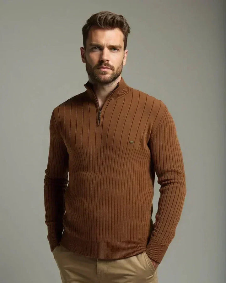 Mikkel™ | Sweatshirt de algodão com meio fecho-éclair