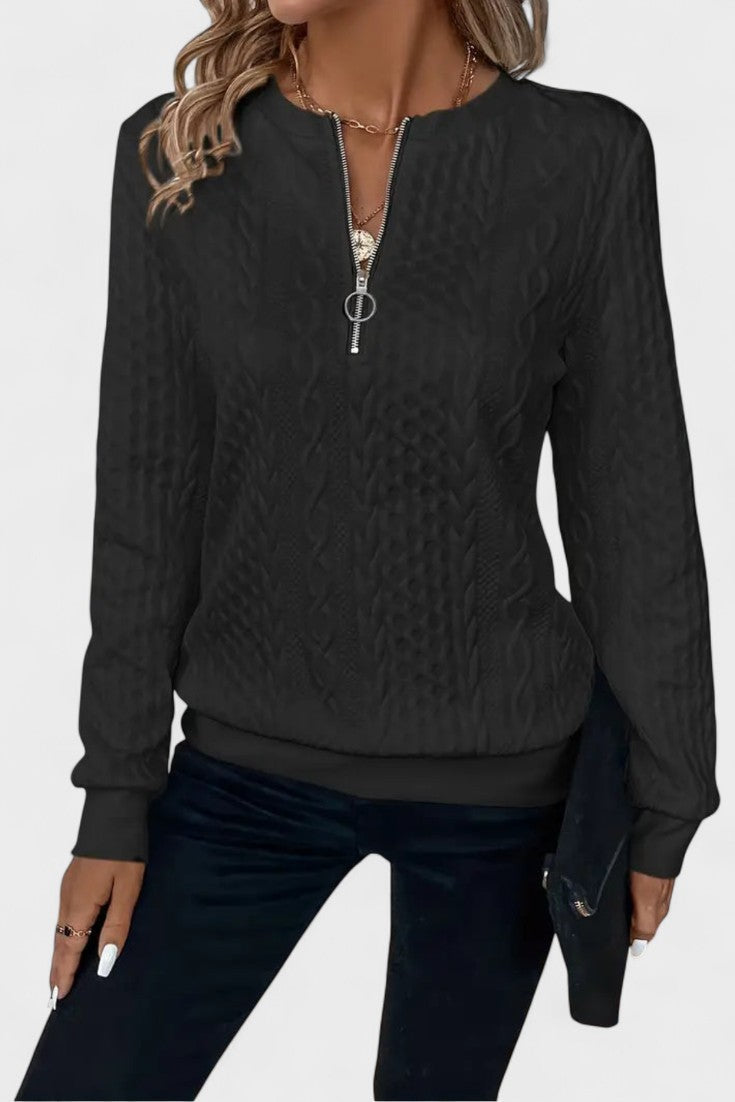 Nela™ | Sweatshirt com fecho para mulher