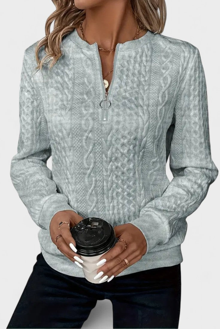 Nela™ | Sweatshirt com fecho para mulher