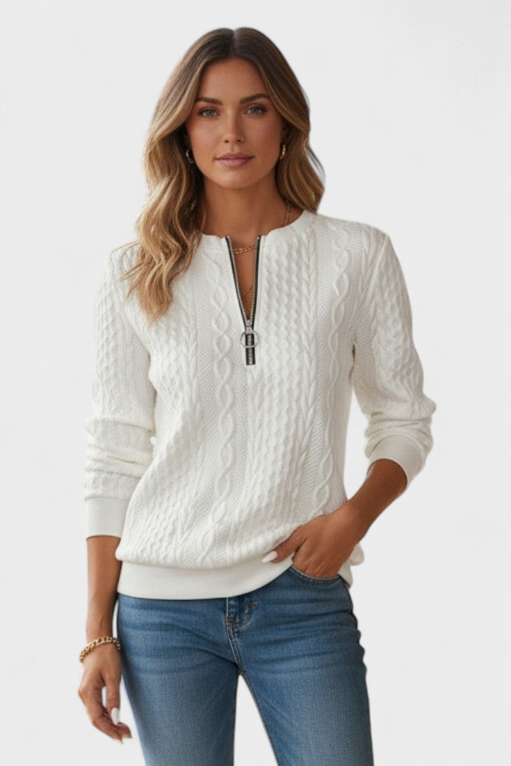 Nela™ | Sweatshirt com fecho para mulher