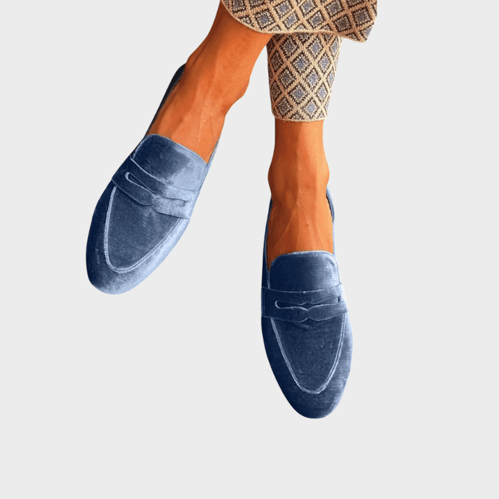 Olivia | Sabrinas de veludo azuis