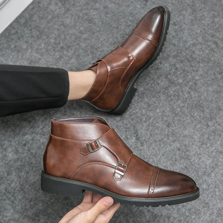 Parker™ | Botas Dobbelt-Monk-strap em imitação de pele