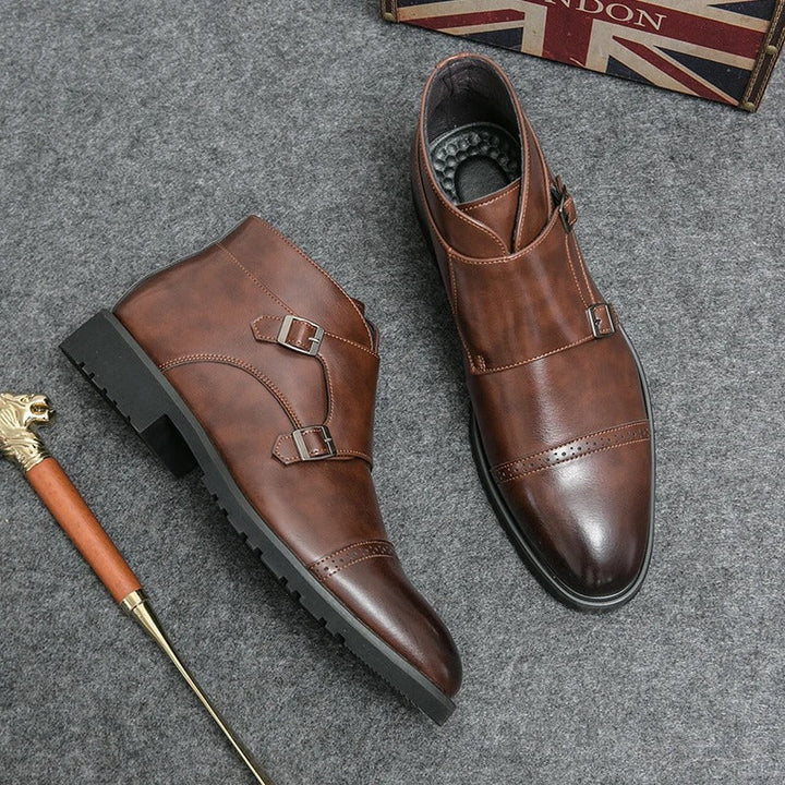 Parker™ | Botas Dobbelt-Monk-strap em imitação de pele