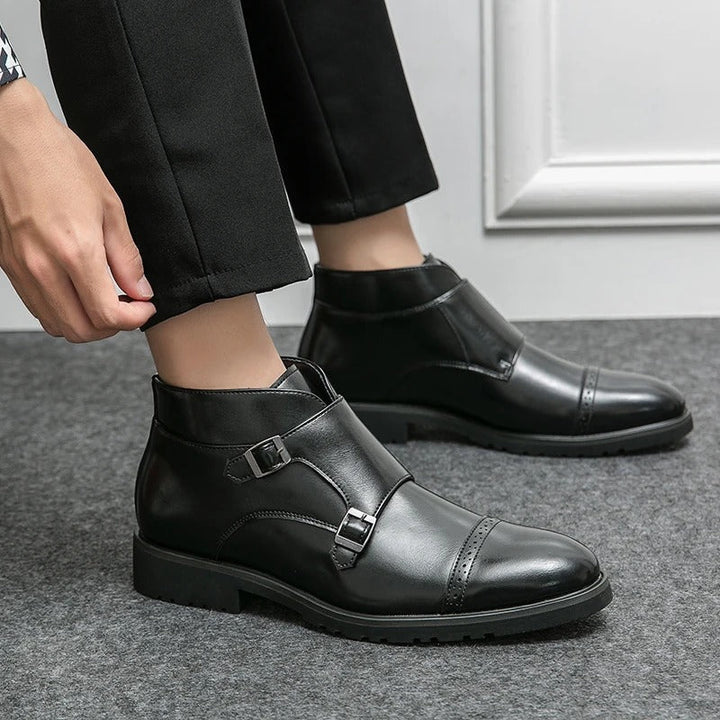 Parker™ | Botas Dobbelt-Monk-strap em imitação de pele