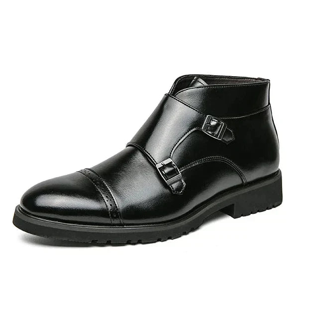 Parker™ | Botas Dobbelt-Monk-strap em imitação de pele