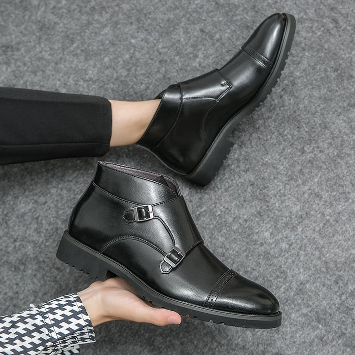 Parker™ | Botas Dobbelt-Monk-strap em imitação de pele