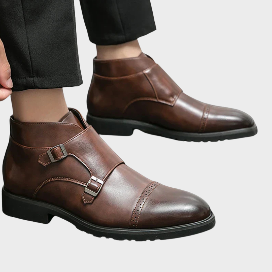 Parker™ | Botas Dobbelt-Monk-strap em imitação de pele