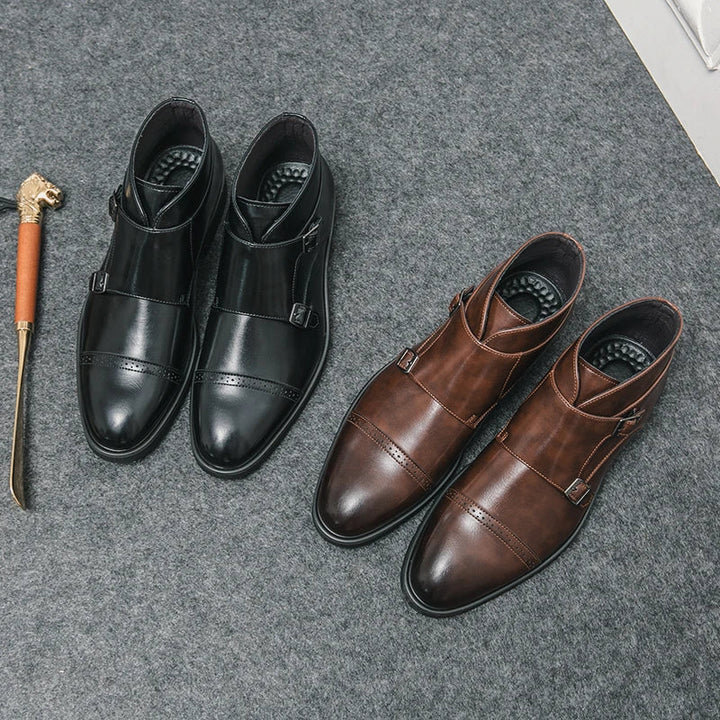 Parker™ | Botas Dobbelt-Monk-strap em imitação de pele