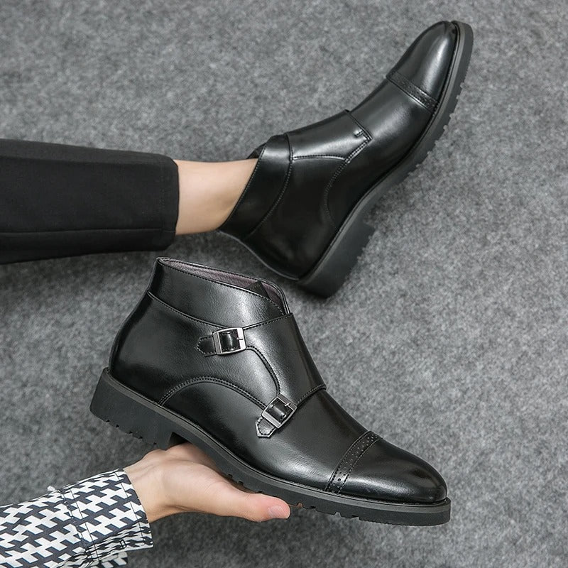 Parker™ | Botas Dobbelt-Monk-strap em imitação de pele