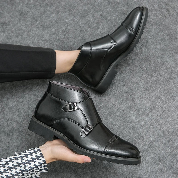 Parker™ | Botas Dobbelt-Monk-strap em imitação de pele