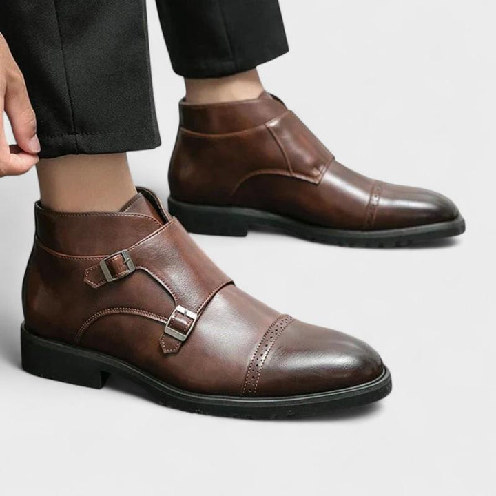 Parker™ | Botas Dobbelt-Monk-strap em imitação de pele