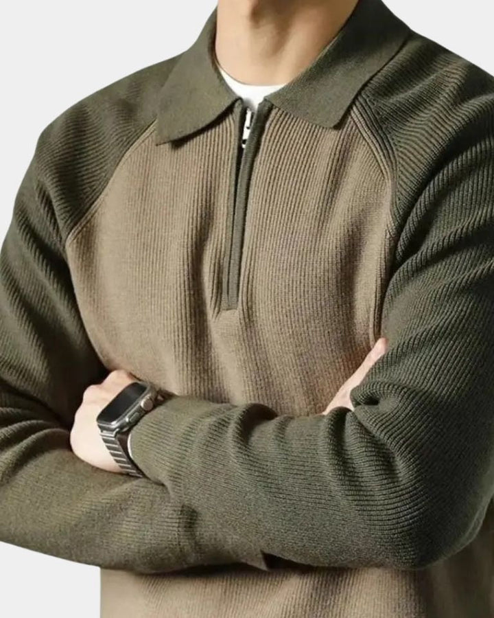 Péter™ | Sweatshirt com fecho e mangas raglã