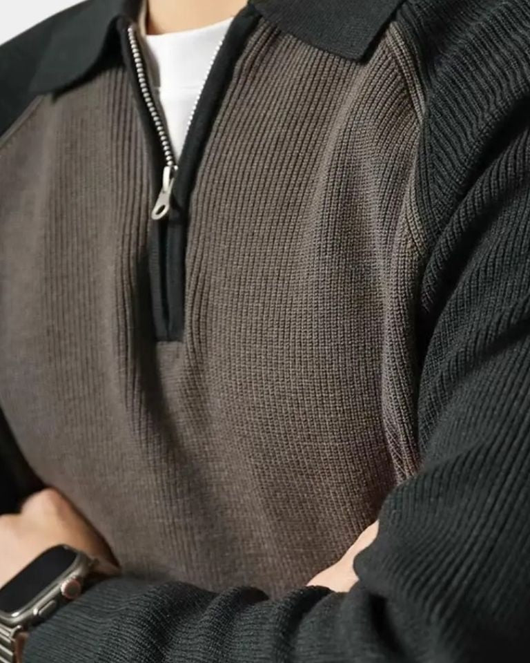 Péter™ | Sweatshirt com fecho e mangas raglã