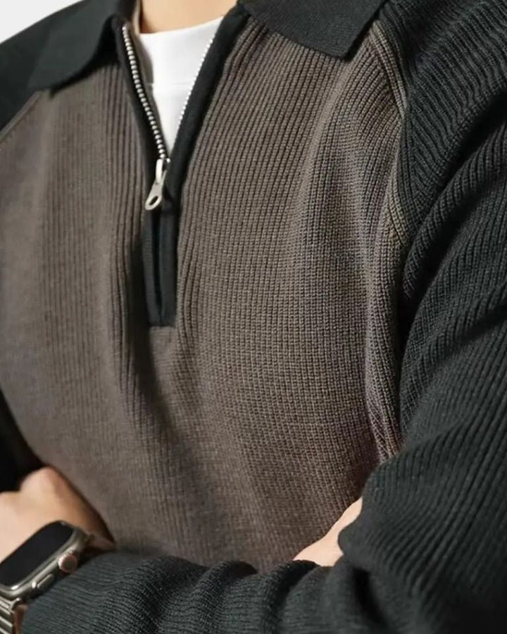 Péter™ | Sweatshirt com fecho e mangas raglã