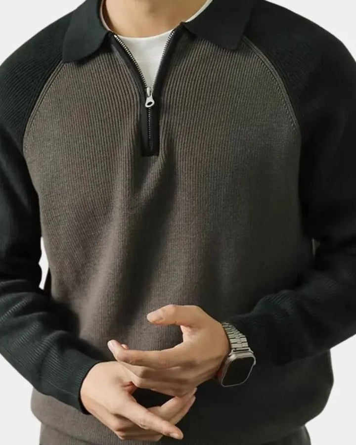 Péter™ | Sweatshirt com fecho e mangas raglã