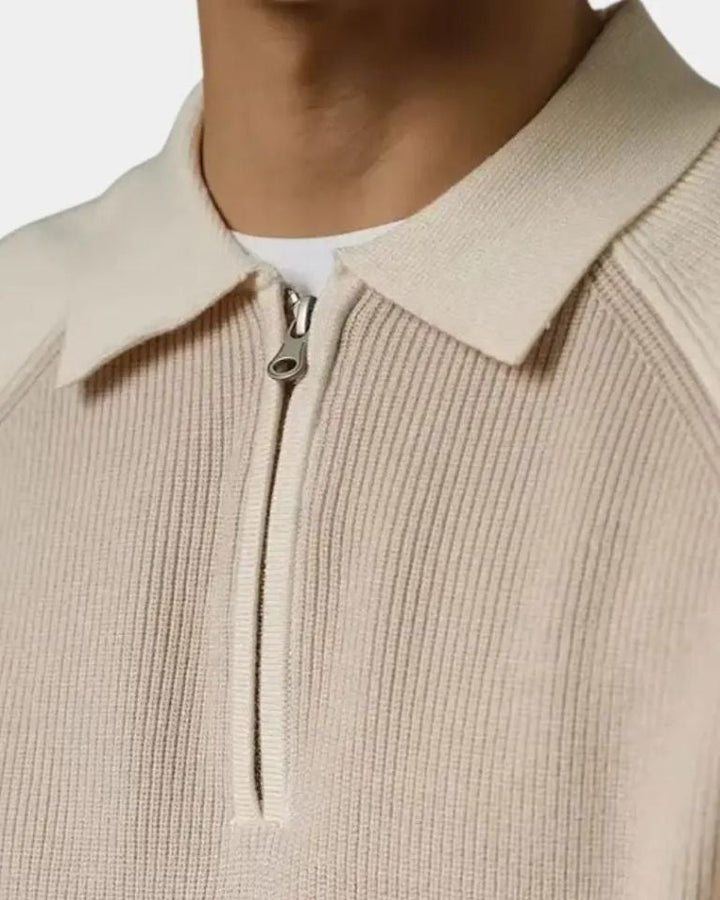 Péter™ | Sweatshirt com fecho e mangas raglã