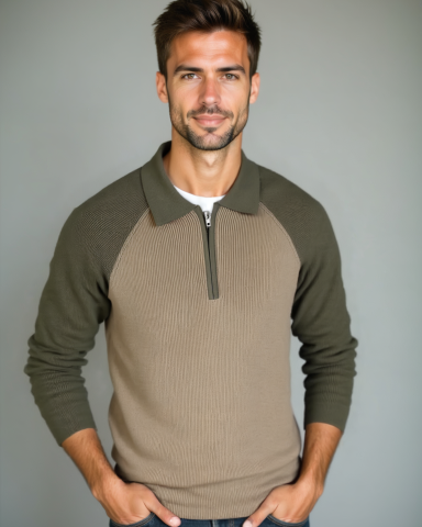 Péter™ | Sweatshirt com fecho e mangas raglã