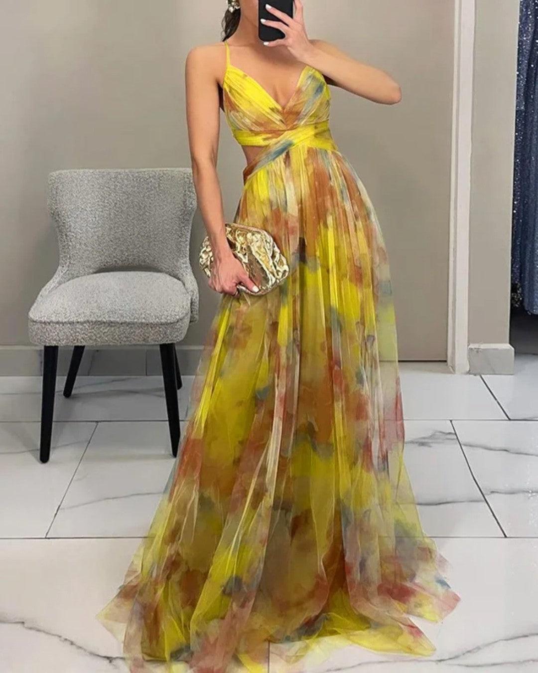 Éléonore | Vestido floral comprido
