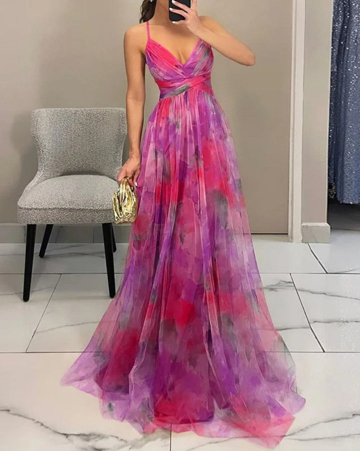 Gizel | Vestido maxi com padrão floral