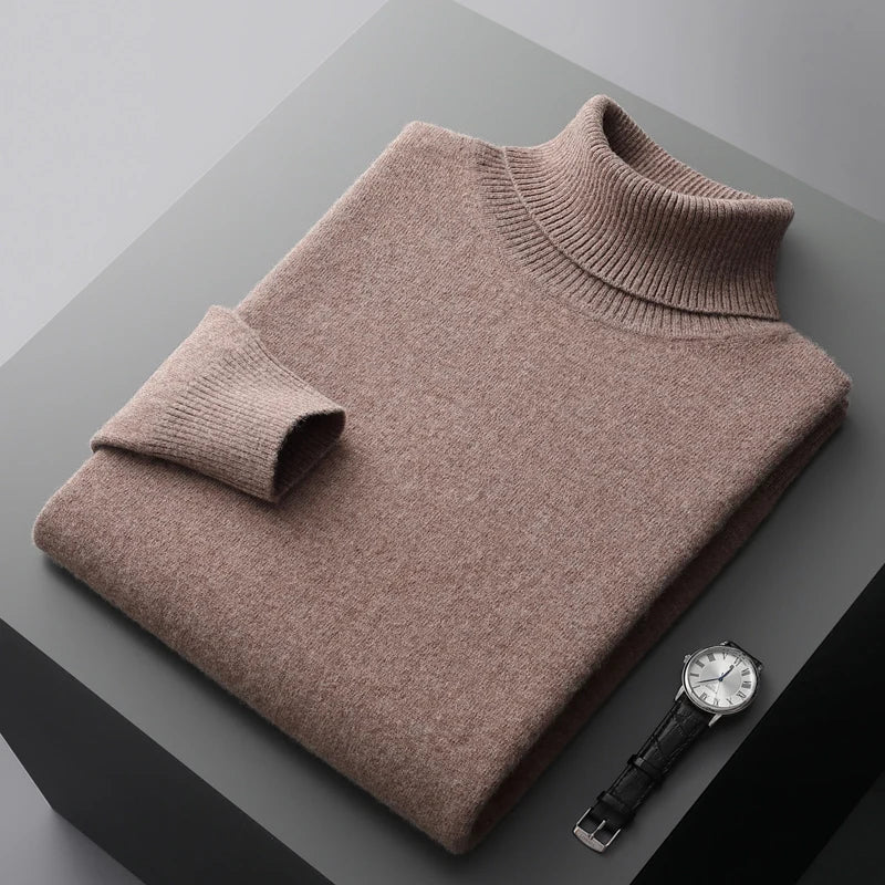 Linferhoff™ | Camisola de gola alta em caxemira