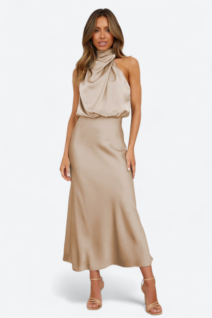 Tyra | Elegant Halter Neck Evening Dress