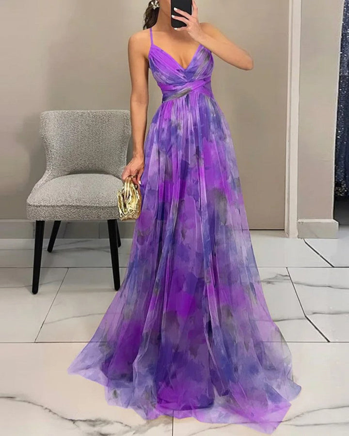 Gizel | Vestido maxi com padrão floral