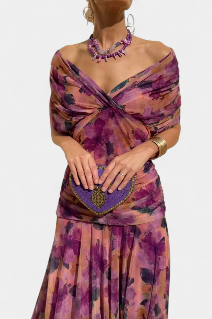 Alondra | Colourful V-neck long dress
