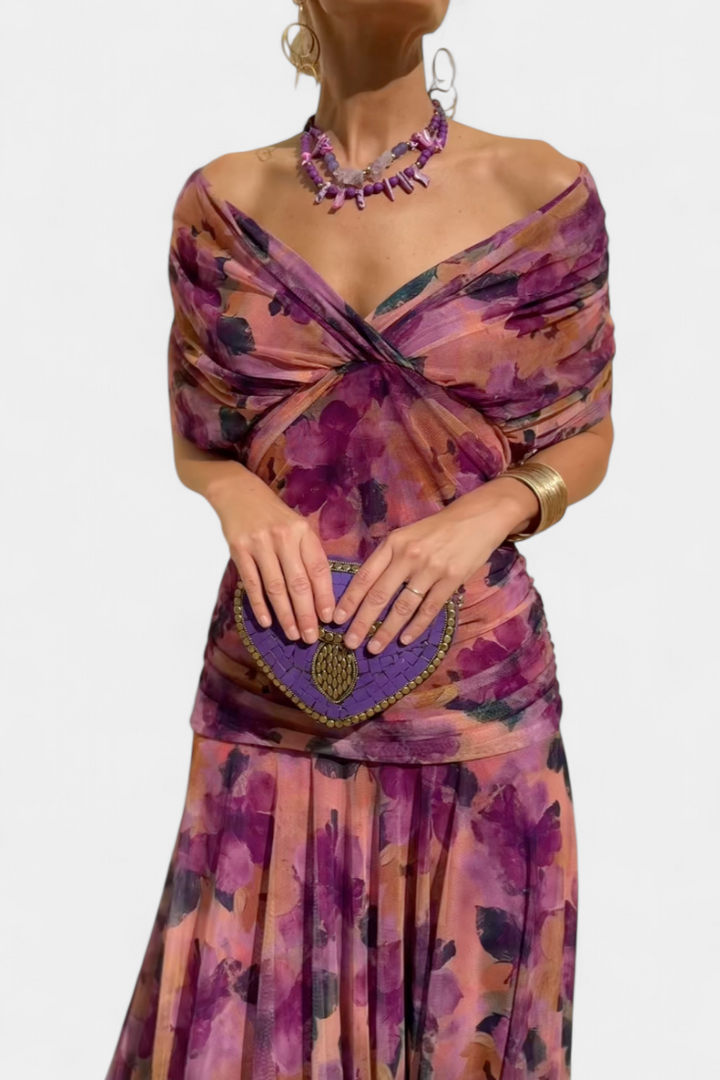Alondra | Colourful V-neck long dress